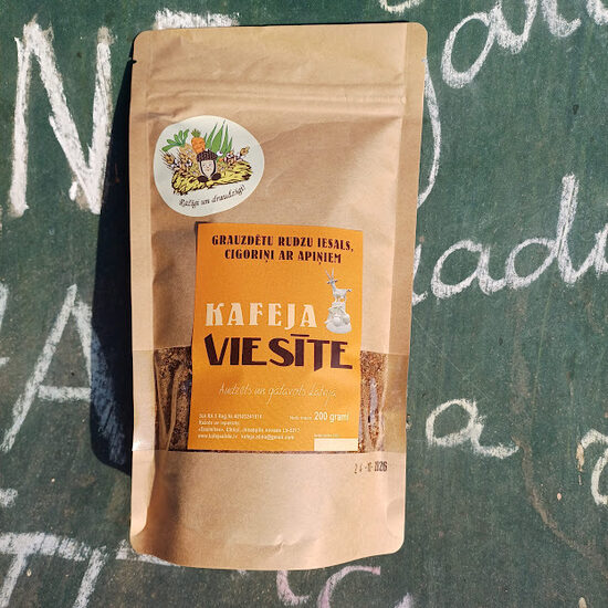 Grauzdētu rudzu iesals ar cigoriņiem un apiņiem Kafeja VIESĪTE 200 gr